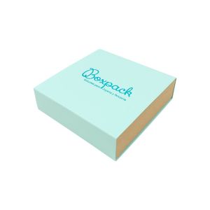 Caja de cartón para collar o conjunto color aguamarina 116x116x33 mm SL-17-AQ-K