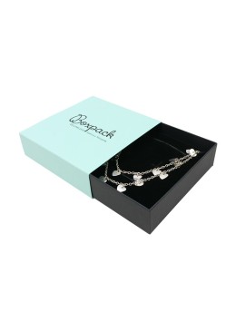 Caja de cartón para collar o conjunto color aguamarina 116x116x33 mm SL-17-AQ-N