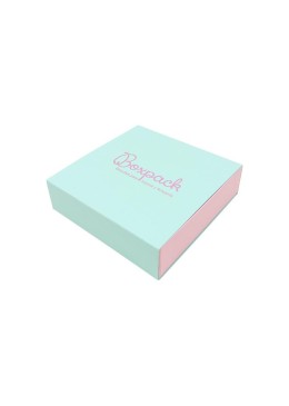 Caja de cartón para collar o conjunto color aguamarina 116x116x33 mm SL-17-AQ-RS