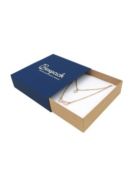Caja de cartón para collar o conjunto color azul 116x116x33 mm SL-17-A-K