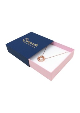 Caja de cartón para collar o conjunto color azul 116x116x33 mm SL-17-A-RS