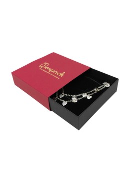 Caja de cartón para collar o conjunto color rojo 116x116x33 mm SL-17-R-N