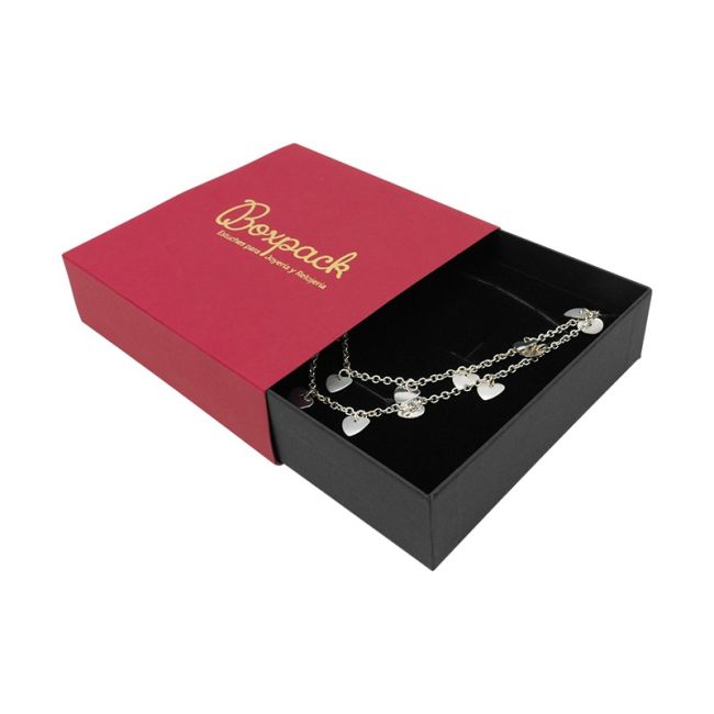 Caixa em cartão para colar ou conjunto, vermelha 116 x 116 x 33 mm SL-17-R-N