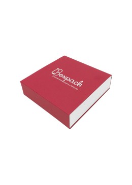 Caja de cartón para collar o conjunto color rojo 116x116x33 mm SL-17-R-B