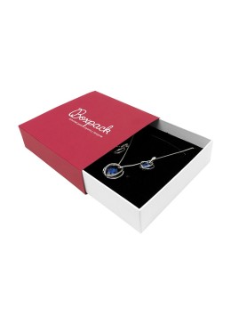 Caja de cartón para collar o conjunto color rojo 116x116x33 mm SL-17-R-B