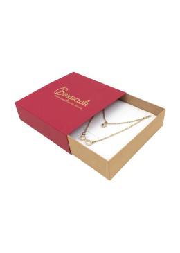 Caja de cartón para collar o conjunto color rojo 116x116x33 mm SL-17-R-K