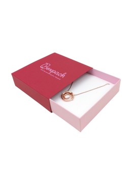 Caja de cartón para collar o conjunto color rojo 116x116x33 mm SL-17-R-RS