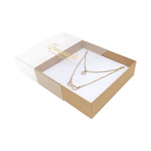 Caja de cartón para collar o conjunto color transparente 116x116x33 mm SL-17-TR-K