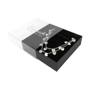 Caja de cartón para collar o conjunto color transparente 116x116x33 mm SL-17-TR-N