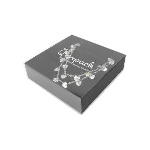 Caja de cartón para collar o conjunto color transparente 116x116x33 mm SL-17-TR-N