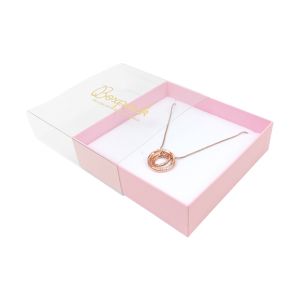 Caja de cartón para collar o conjunto color transparente 116x116x33 mm SL-17-TR-RS