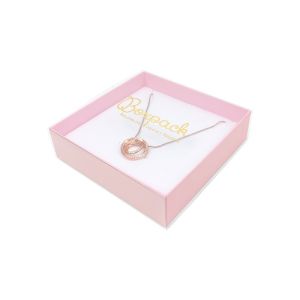 Caja de cartón para collar o conjunto color transparente 116x116x33 mm SL-17-TR-RS