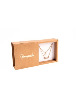 Caja de cartón para colgante o conjunto color kraft 90x90x33 mm PF-2-K