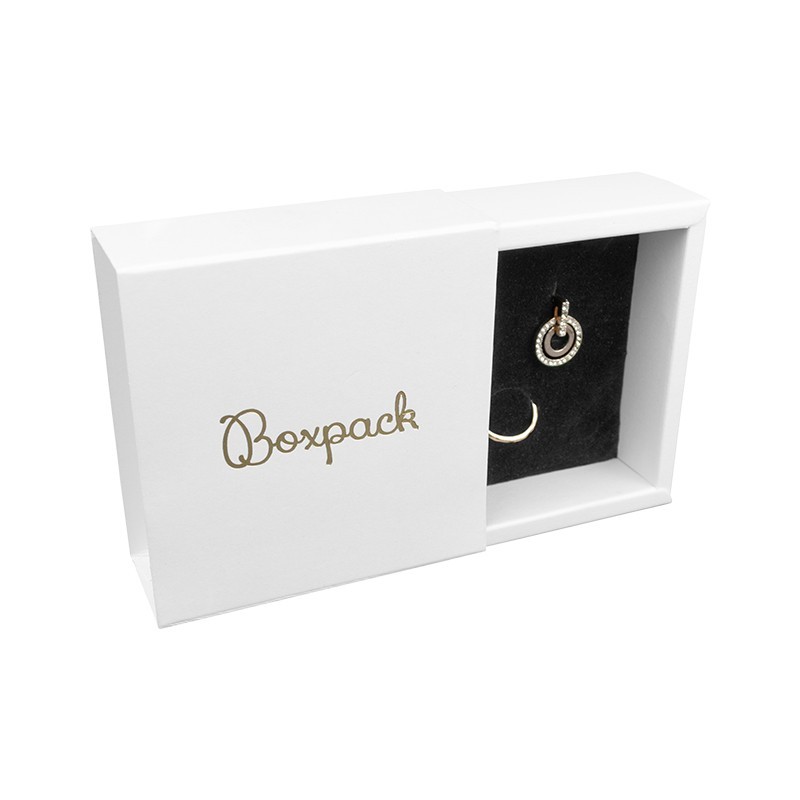 Caja de cartón para colgante o conjunto color blanco 90x90x33 mm PF-2-B