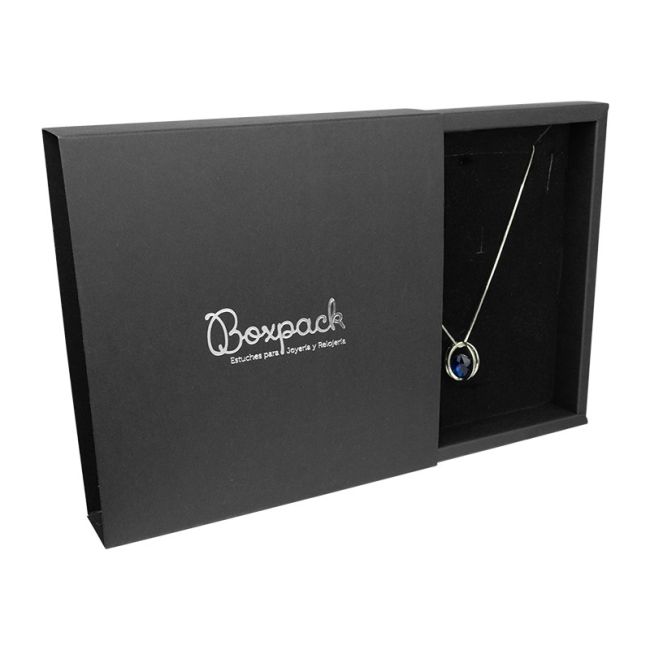 Caja de cartón para collar o conjunto color negro 180x180x33 mm PF-4-N