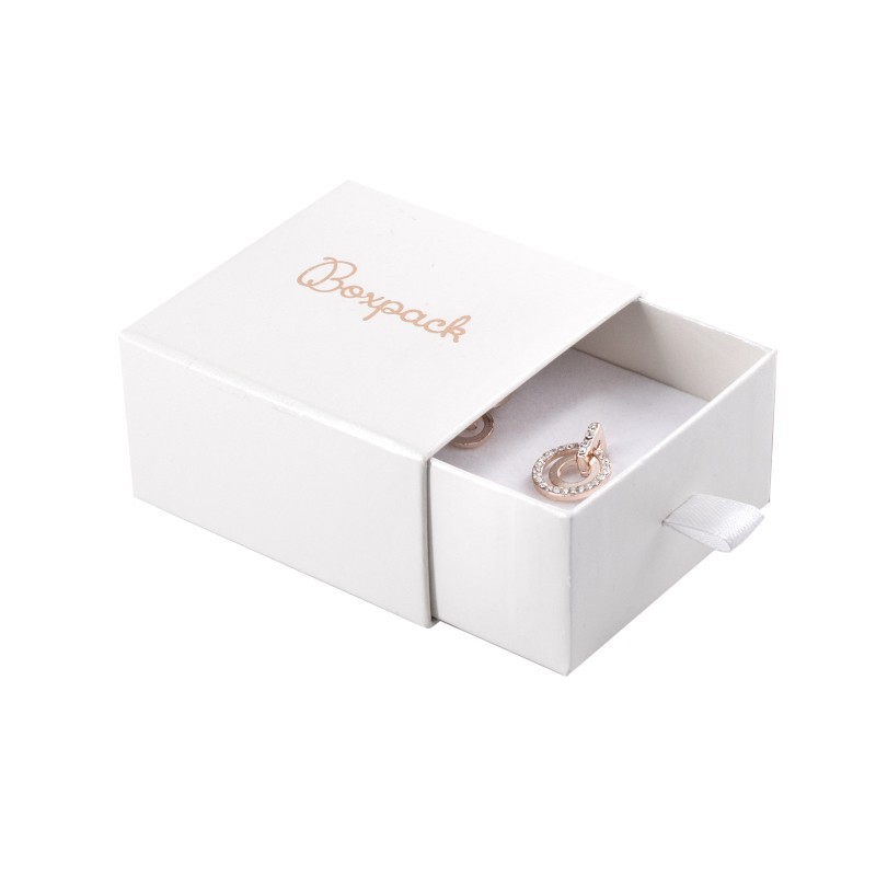 Caja de cartón para pendientes y colgante color blanco 73X70X40 mm SG-2-B-B