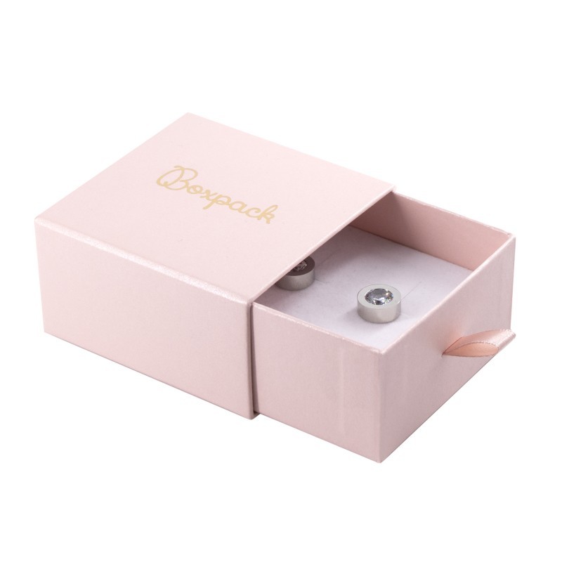 Caja de cartón para pendientes y colgante color rosa 73X70X40 mm SG-2-RS-RS
