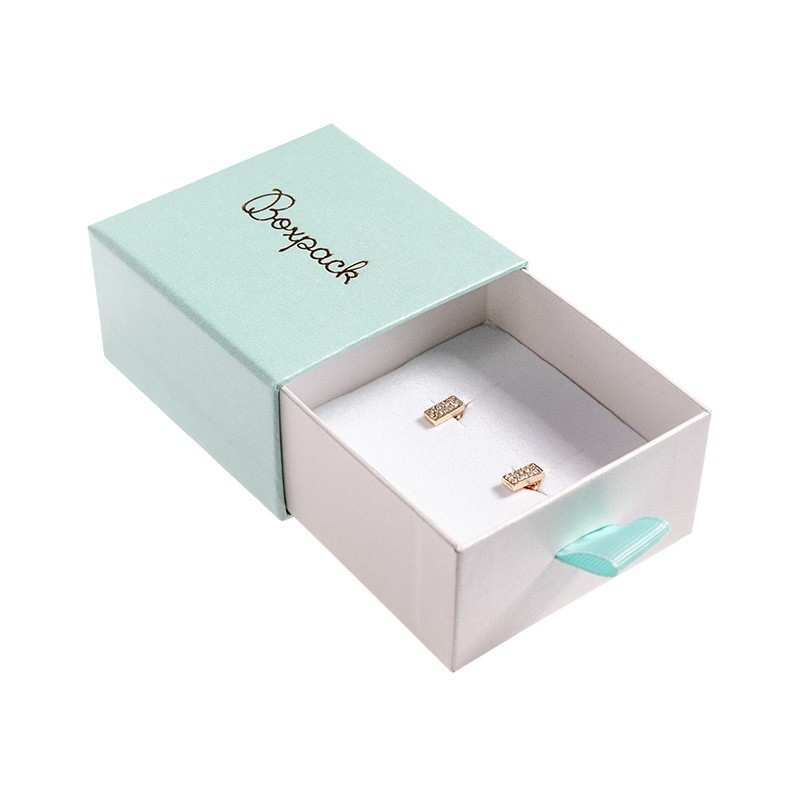 Caja de cartón para pendientes y colgante color aguamarina 73X70X40 mm SG-2-AQ-B