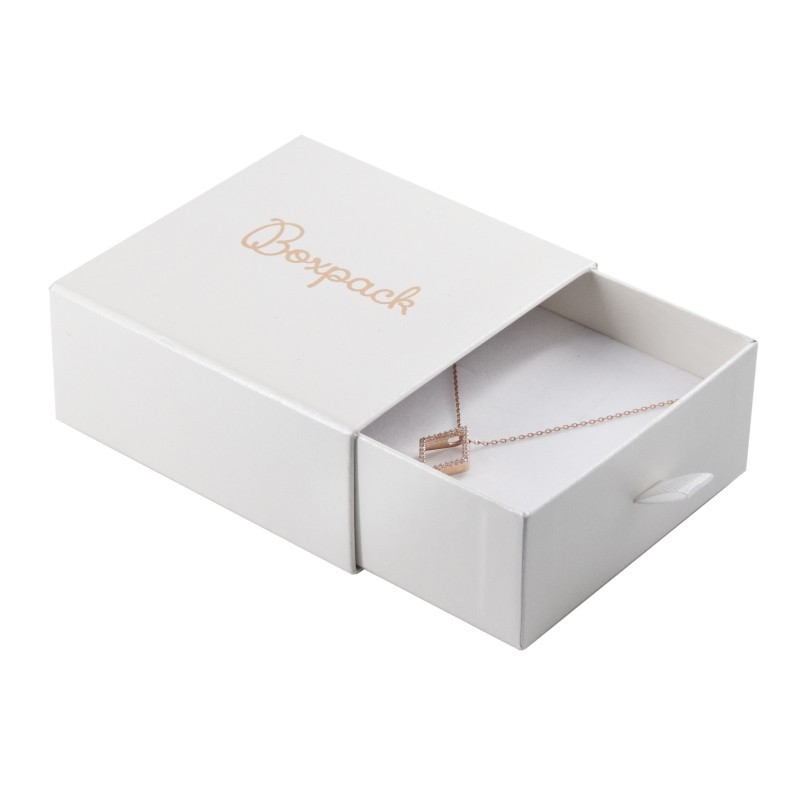 Caja de cartón para colgante y pendientes color blanco 90X87X40 mm SG-3-B-B