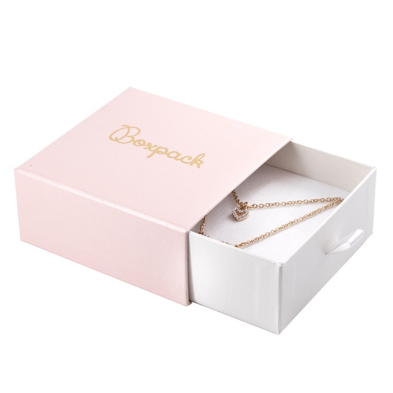 Caja de cartón para colgante y pendientes color rosa 90X87X40 mm SG-3-RS-B