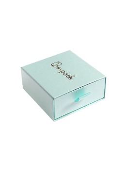 Caja de cartón para colgante y pendientes color aguamarina 90X87X40 mm SG-3-AQ-AQ