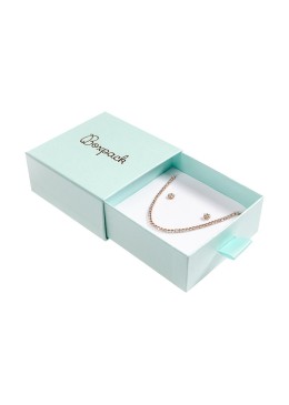 Caja de cartón para colgante y pendientes color aguamarina 90X87X40 mm SG-3-AQ-AQ