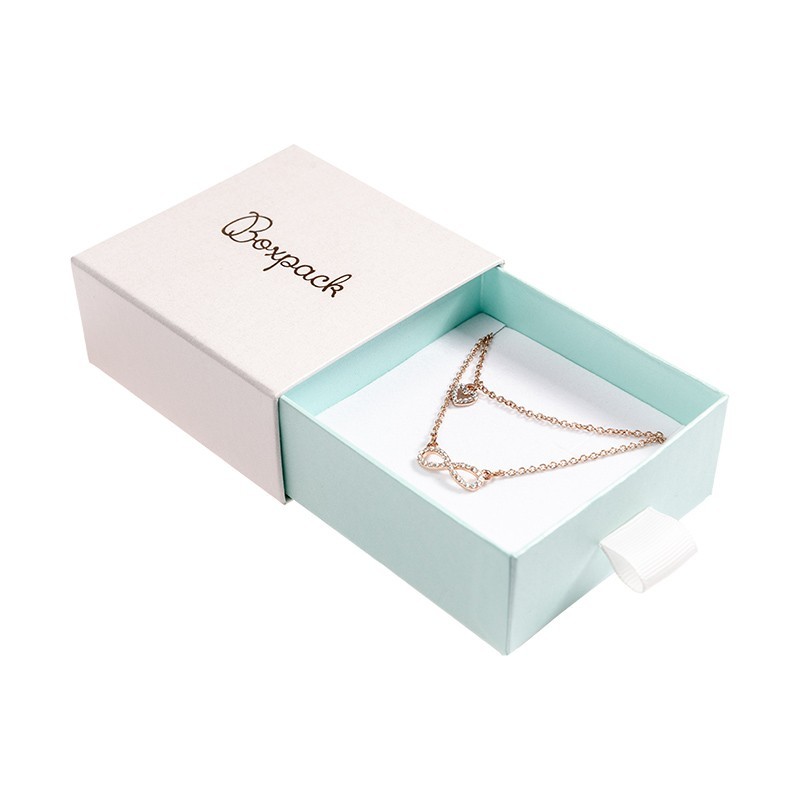 Caja de cartón para colgante y pendientes color blanco 90X87X40 mm SG-3-B-AQ