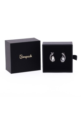 Caja de cartón para pendientes y colgante color negro 73x69x39 mm PB-2-N