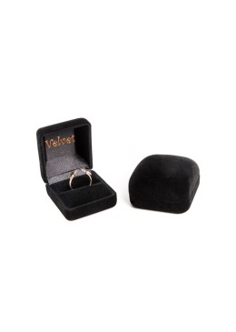 Estuche flocado negro para anillo 49x55x41 mm. V-1-S