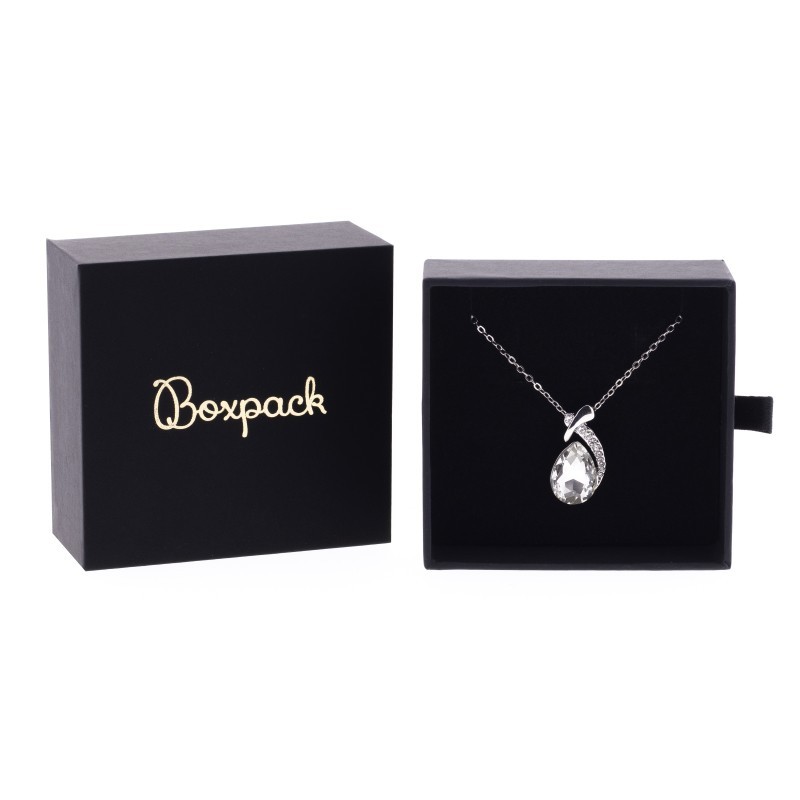 Caja de cartón para colgante y pendientes color negro 90x87x39 mm PB-3-N