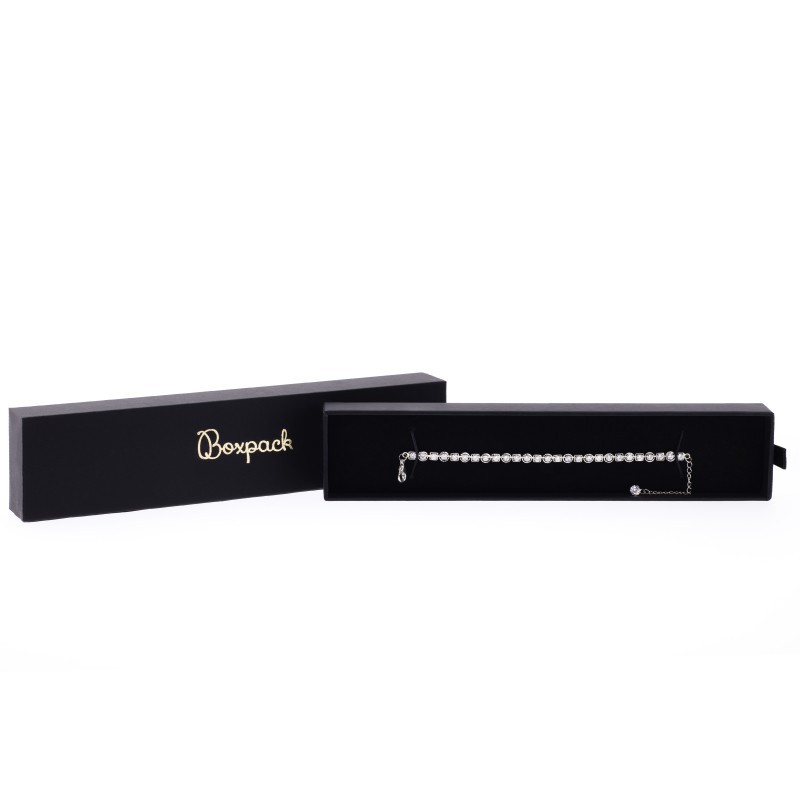 Caja de cartón para pulsera color negro 223x50x27 mm PB-4-N