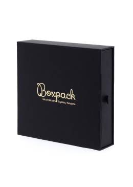 Caja de cartón para collar o conjunto color negro 152x150x39 mm PB-5-N