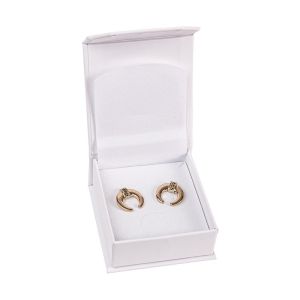 Caja de cartón para pendientes o conjunto color blanco 65X72X31 mm MC-2-B