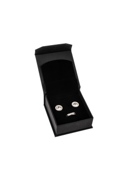 Caja de cartón con imán para pendientes o conjunto color negro 65X72X31 mm MC-2-N