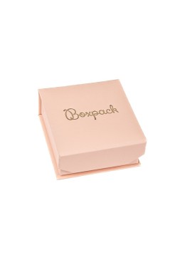 Caja de cartón con imán para pendientes o conjunto color rosa cuarzo 65X72X31 mm MC-2-RC