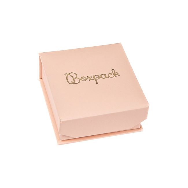 Caja de cartón con imán para pendientes o conjunto color rosa cuarzo 65X72X31 mm MC-2-RC