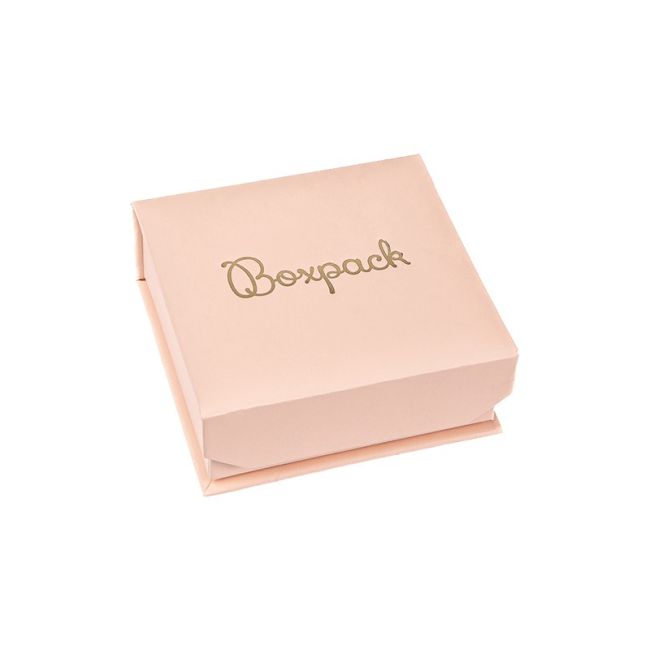 Astuccio in cartone rosa quarzo con chiusura magnetica per ciondolo o parure 86 x 83 x 34 mm MC-3-RC