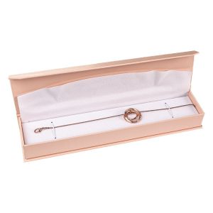 Caja de cartón con imán para pulsera color rosa cuarzo 227X52X30 mm MC-5-RC
