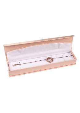 Caja de cartón con imán para pulsera color rosa cuarzo 227X52X30 mm MC-5-RC