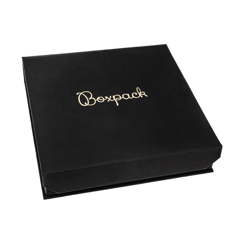 Caja de cartón con imán para collar o conjunto color negro 165X167X38 mm MC-6-N