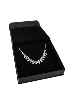 Caja de cartón con imán para collar o conjunto color negro 165X167X38 mm MC-6-N