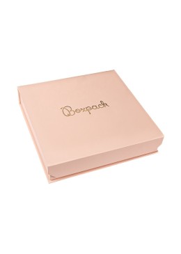 Caja de cartón con imán para collar o conjunto color rosa cuarzo 165X167X38 mm MC-6-RC