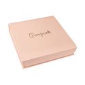 Astuccio in cartone rosa quarzo con chiusura magnetica per collana o parure 165 x 167 x 38 mm MC-6-RC