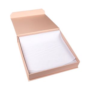 Caja de cartón con imán para collar o conjunto color rosa cuarzo 165X167X38 mm MC-6-RC
