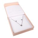 Caja de cartón con imán para collar o conjunto color rosa cuarzo 165X167X38 mm MC-6-RC