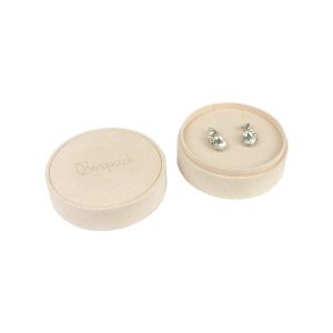 Boîte ronde multi-usages pour bijoux, beige 80ø x 40 mm PR-2-BG