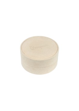 Caja redonda multiusos beige para joyas bisutería y joyería 80øx40 mm PR-2-BG