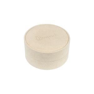 Caja redonda multiusos beige para joyas bisutería y joyería 80øx40 mm PR-2-BG