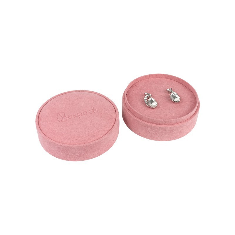 Caja redonda multiusos rosa para joyas bisutería y joyería 80øx40 mm PR-2-RS