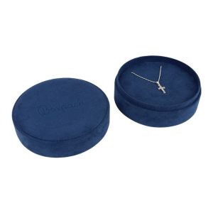 Caja redonda multiusos azul para joyas bisutería y joyería 100øx40 mm PR-3-A